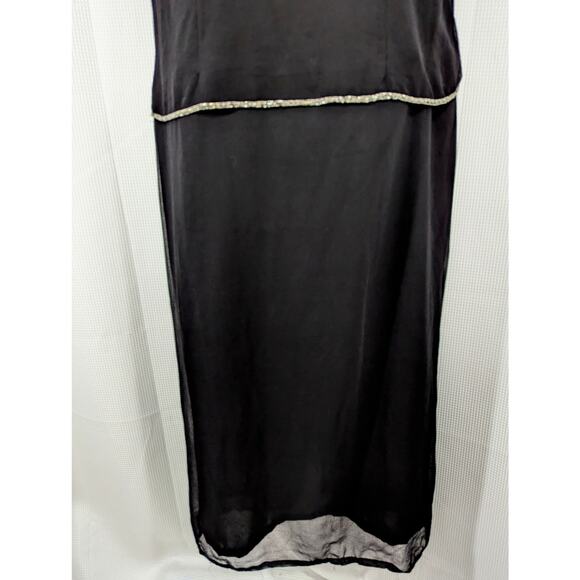 JMD NEW YORK! GORGEOUS BLACK W/IRIDESCENT SILVER BEADING GOWN, DRESS! SZ 2X - Picture 4 of 9